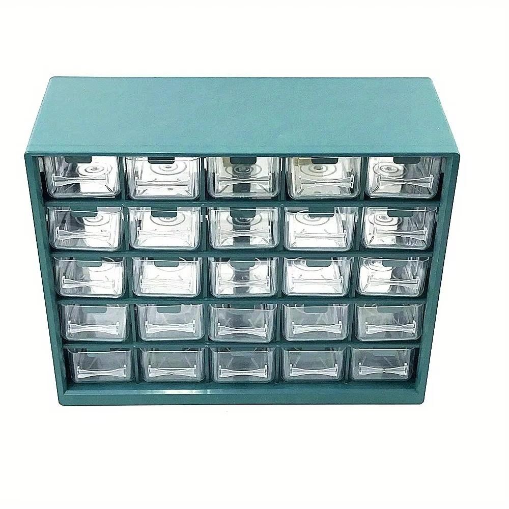 ABS Drawer Parts Box Multi-grid 25 Drawer Storage Cabinet Hardware Storage темно-зеленого