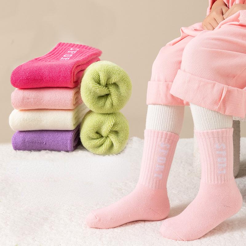 5 Pairs/Lot Children Winter Socks Cotton Thick Keep Warm Terry-loop Hosiery for 1-12 Years Baby Boys and Girls Kids Towel Socks