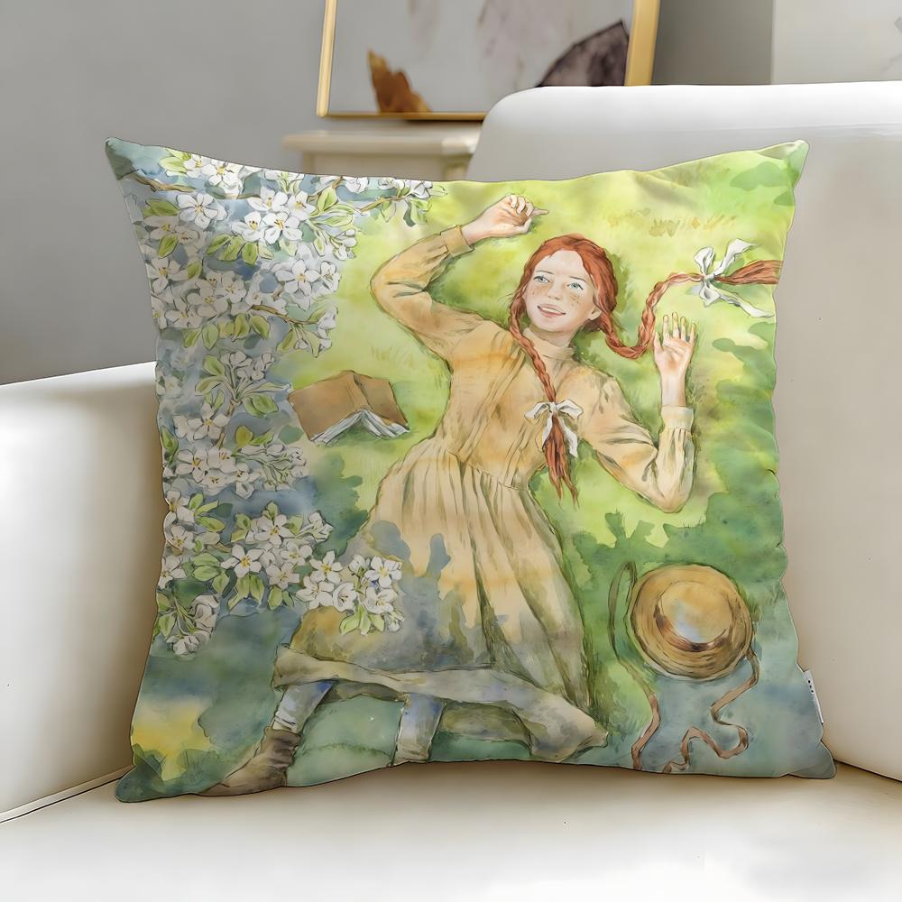 classic novel Anne of Green Gables Cushion Cover Soft EasyWash Pillow Case Versatile for Couch Bed Travel and Office