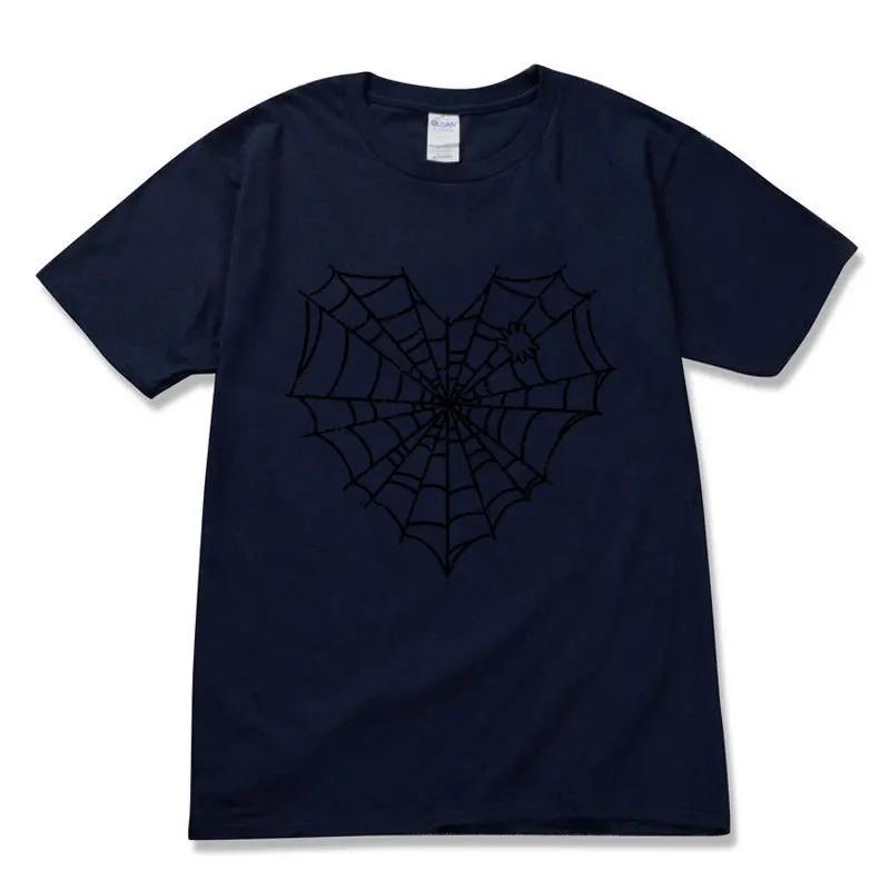 Dark Spider Web Printed Unisexs and Womens Casual Sports Tshirt Couple Modal Fabric Shortsleeved Top Streetwear Graphic Tshirts