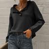 Herbst Winter Frauen Stricken Pullover Lange Sleeve Button Down Rüschen Trim Stricken Tops Einfarbig Lässige Strickwaren