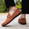 Suede Loafers Men Slip On Soft Moccasins Breathable Flats Driving Shoes Men Leather Casual Shoes Handmade