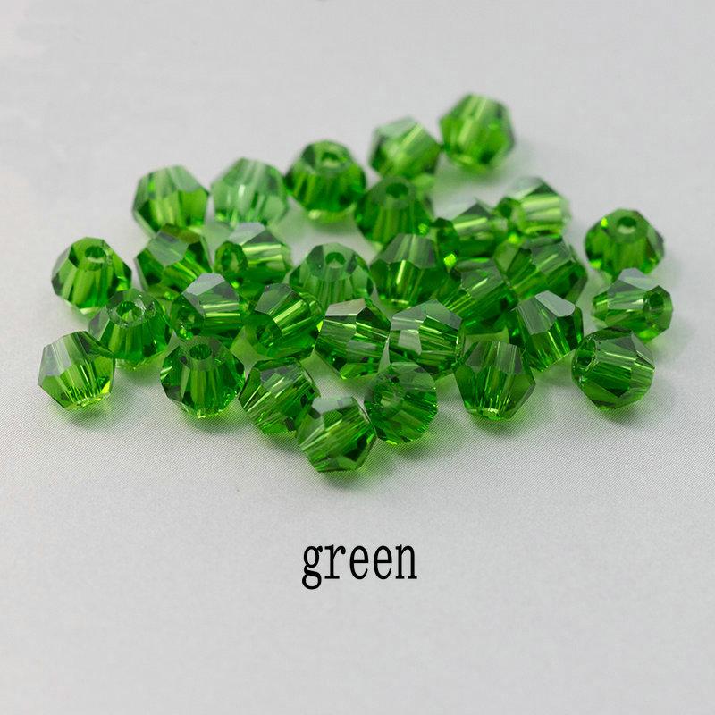 4mm 100pcs Shiny Crystal Beads Bicone Beads Glass Beads Loose Spacer Beads for Bracelet DIY Jewelry Making 200pcs