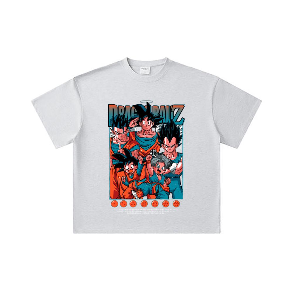 260 GSM Double Yarn 32 Count 100% Cotton Dragon Ball V37 Print Unisex Heavy Cotton T Shirt