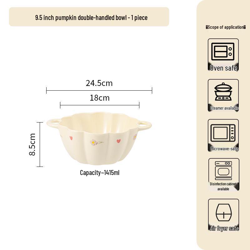 Keramická jídelní sada Cream Wisteria: Rýžová miska, Polévková miska, Kulaté a Hluboké talíře