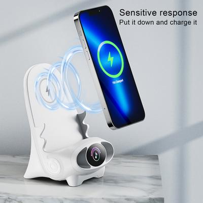 Portable Wireless Charger Wide Compatible Mini Charging Station Phone Stand Holder Bracket with Speaker Function Office Supplies