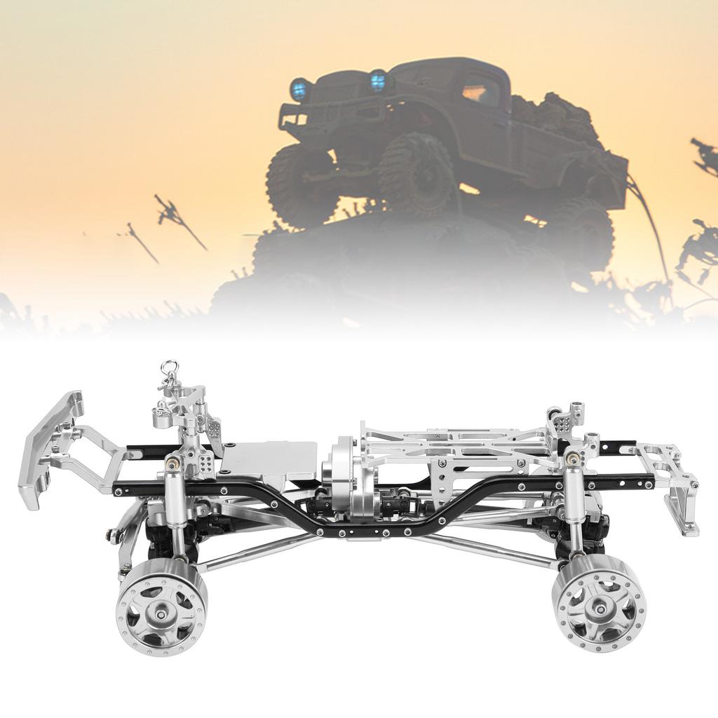 RC Car Chassis Frame Kit Aluminium Alloy Frame with Wheel Hubs for   SCX24 C10 1/24 RC Car