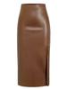 Autumn PU Pleated Skirt High Waist Zippered Half Body Skirt Slim Fit Bodycon Long Dress for Women