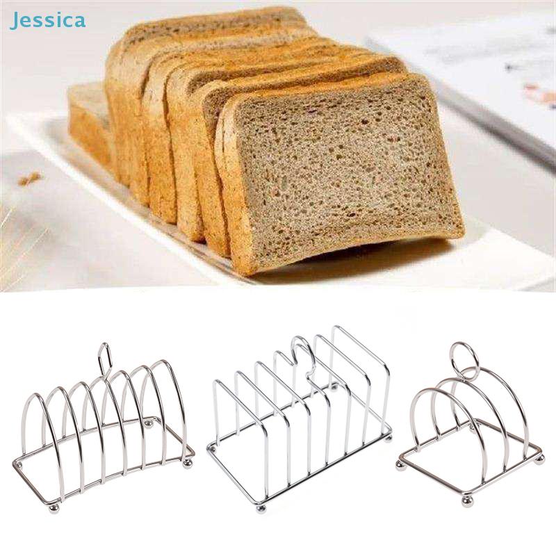 Stainless Steel Bread Toast Rack - Compact Countertop Bread Holder Space-Saving Kitchen Organizer For Sliced Bread