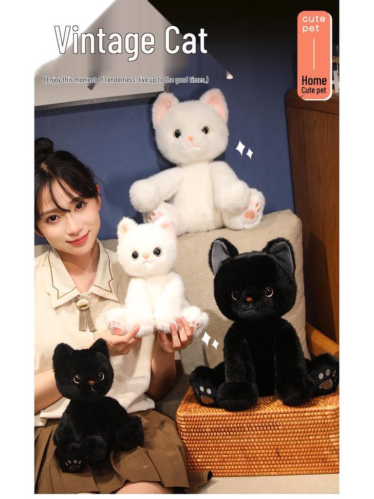 Cute Plush Kitten Doll - Creative Simulation Toy for Kids' Birthday Gift