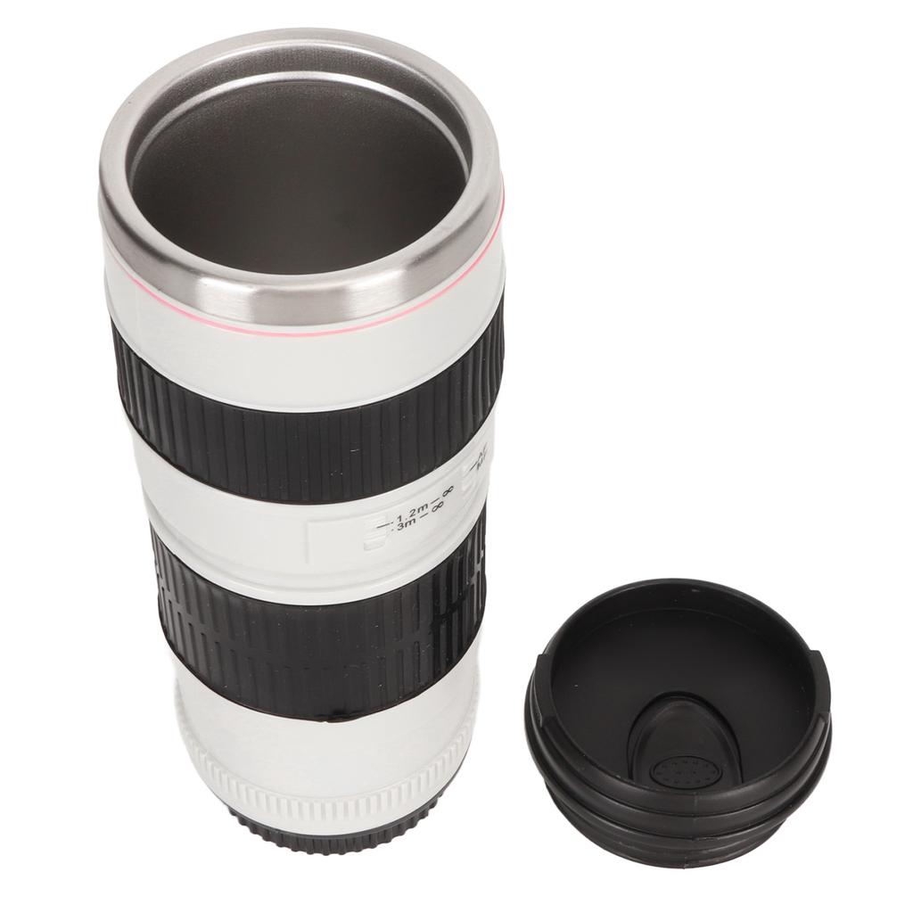 Camera Lens Coffee Mug Stainless Steel Coffee Mugs Sled Lids Photographer Camera Mug Travel Coffee Cup for Men Women