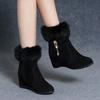 Winter Women's Wedge Ankle Boots Lncrease Height Women Pumps Metal Rhinestone Platform Shoes Plush Women Boots Comfortable Botas