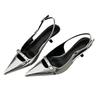 Fashion Pointed Toe Women Sandals Summer Mid Heels Fashion Shoes Dress Elegant Woman Pumps 2025 Trend Heeled Shoes Sexy Mujer Zapatos