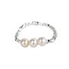 925 Sterling Silver Pearl & Irregular Cube Beaded Necklace Bracelet Set - French Xiaohongshu Style