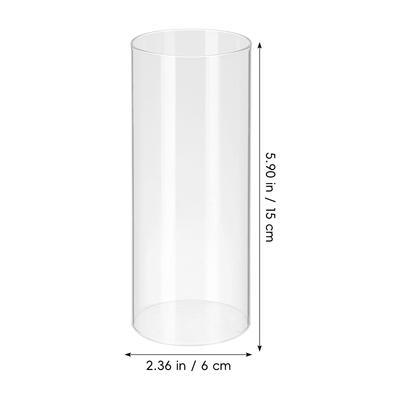 4Pcs Glass Cup Covers Transparent Cylinder Shade for Decorative Holder Windproof Flame Protection DIY Craft