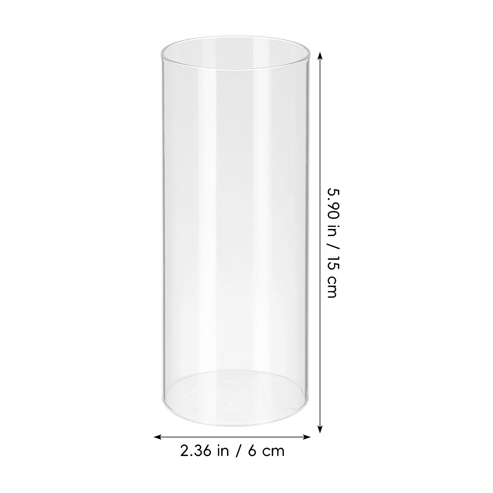 

4Pcs Glass Cup Covers Transparent Cylinder Shade for Decorative Holder Windproof Flame Protection DIY Craft 10X7X7CM