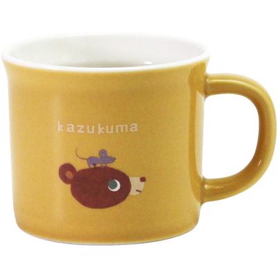 Microwave and Dishwasher Mouse Mustard Mino Made In 233004 "Kazukuma" Mug, Safe, Design, Yellow, Approx. 240ml, Ware, Japan,