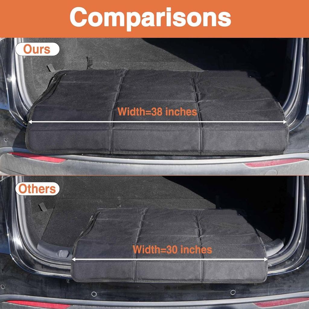 Universal Large Rear Bumper Guard For Cars 38 X 25 Inches SUV Trunk Mat For Preventing Scratches During Loading And Unloading Black
