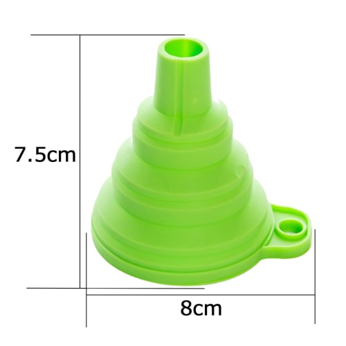 Convenient, Durable, Heat-Resistant Silicone Funnel, Folding Funnel for Pouring, Green