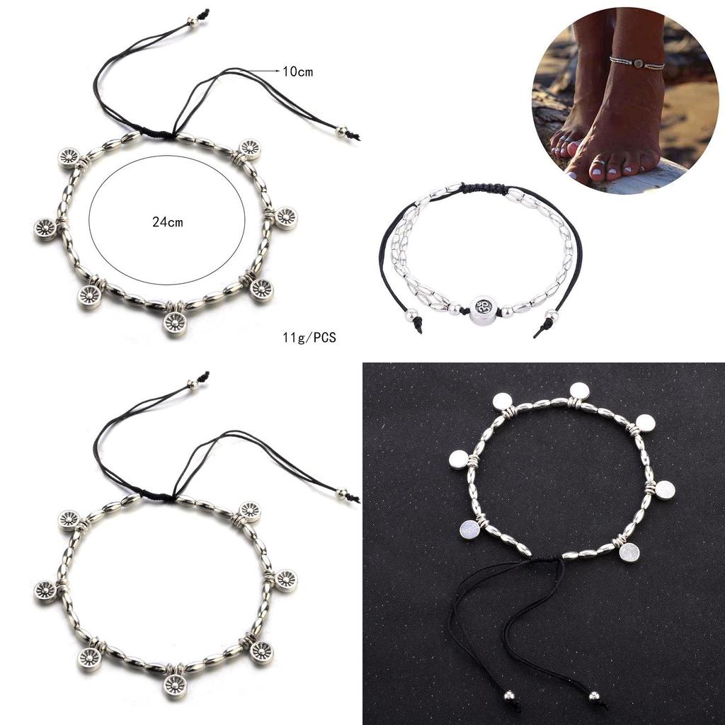 Classic Retro Barefoot Ankle Bracelet With Timeless Flower Design For Yoga
