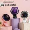 Ventilator Nou cu Clemp USB - Mini Portabil de Birou cu Lumină - Ventilator cu Clemp pentru Cameră de Cămin - Ventilator cu Clemp pentru Cărucior Bebeluș - Ventilator Mic