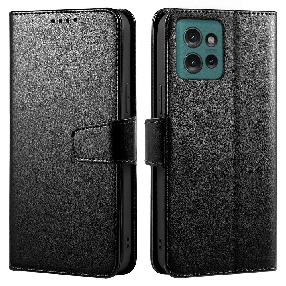 

For Motorola Edge 50 5G Case Stand Card Holder Wallet Leather Phone Cover Black