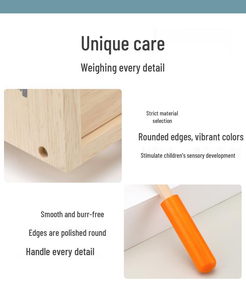 Kids' Wooden Toolbox Pretend Playset for Early Education
