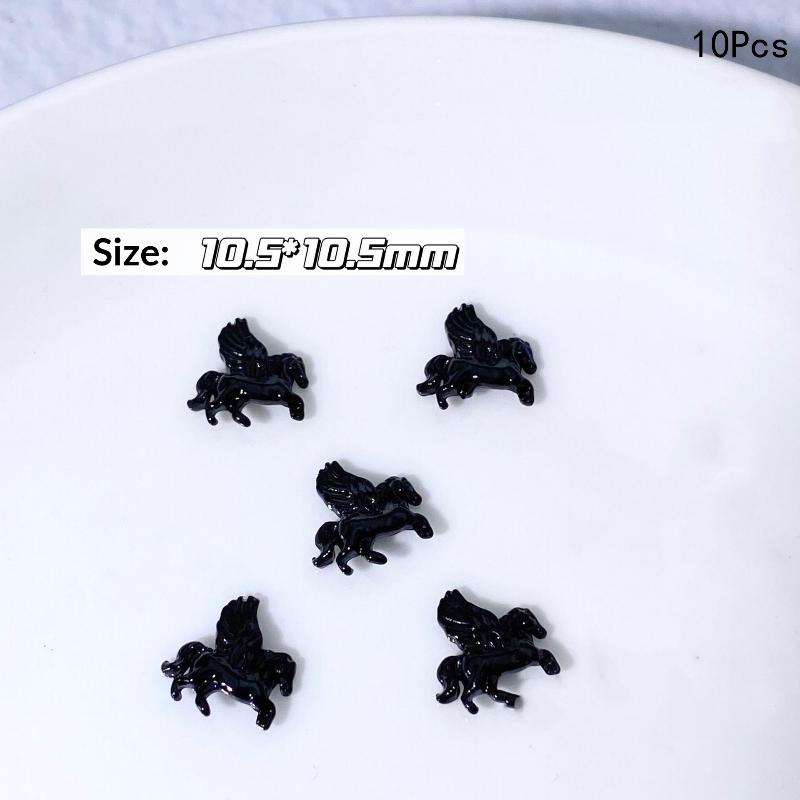 3DCartoon Alloy Pony Nail Accessories Stylish Three-dimensional Horse Nail Decoration For Girls Manicure Accessories