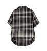 Trendy Korean Retro Plaid Plus Size Lapel Short Sleeve Shirt