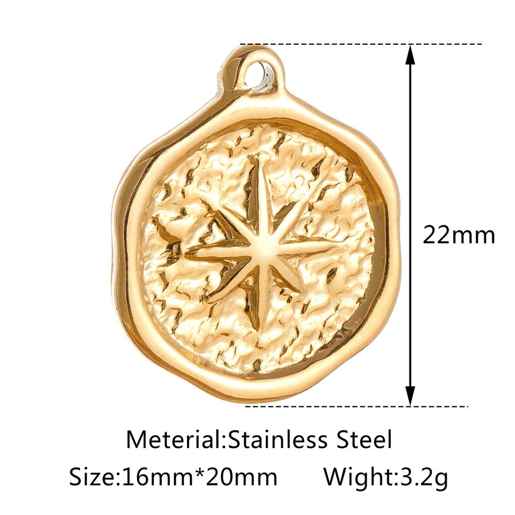 3pcs/Lot Stainless Steel Casting Sunburst Sun Moon Star Charms Pendant For DIY Necklace Bracelet Earrings Jewelry Accessories