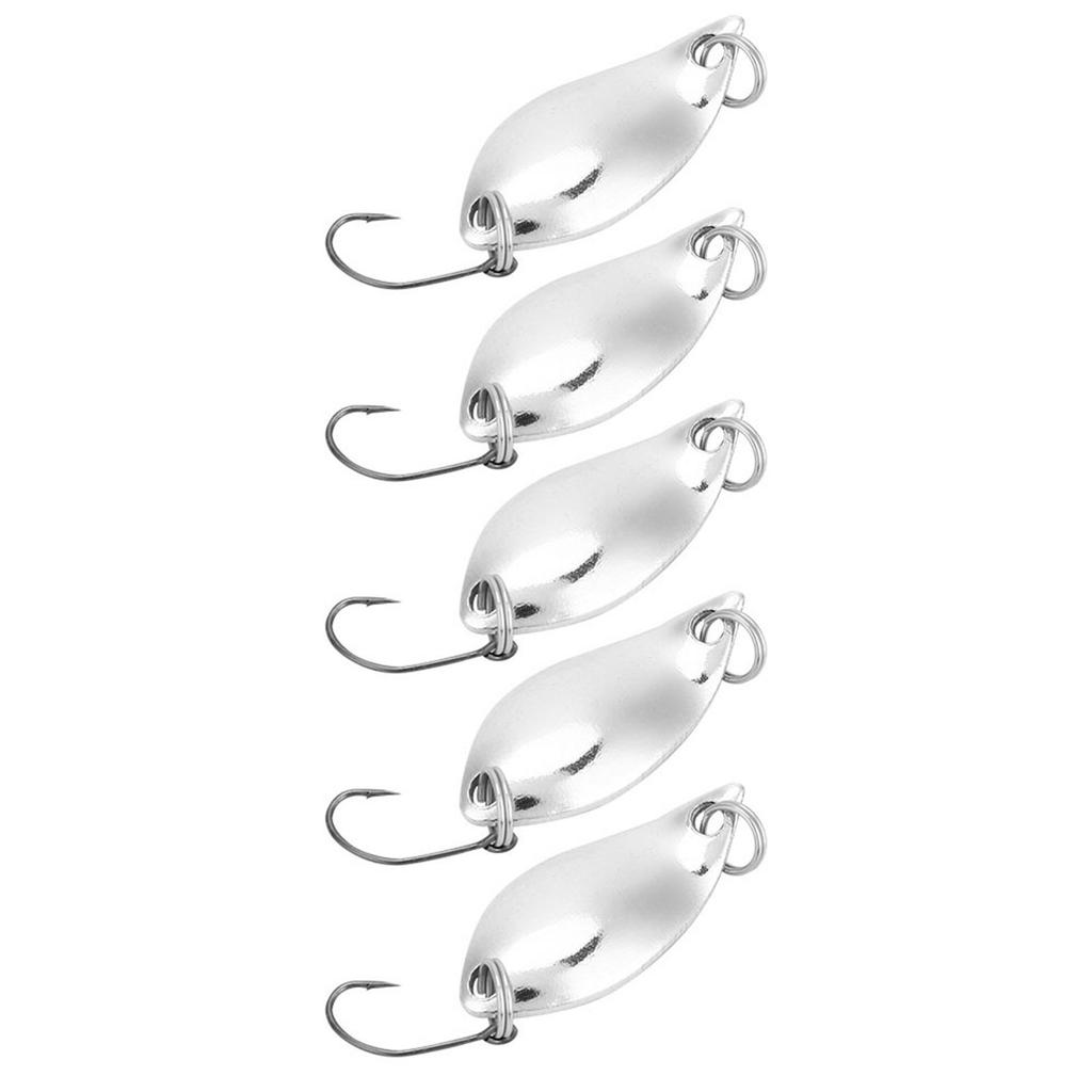10pcs lot Fishing Lures Wobbler Baits SpoOn style Artificial Metal Baits Hook (Silver, 2.5g)