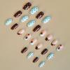 Star Polka Dot Fake Nails 24 Pieces Lightweight Durable Comfortable Wear for Women Manicure