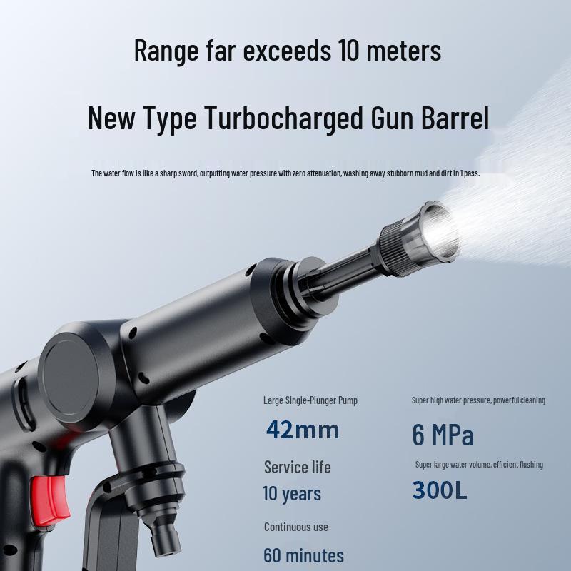 Rechargeable Portable High-Pressure Car Wash Spray Gun - Wireless Lithium Battery Powered