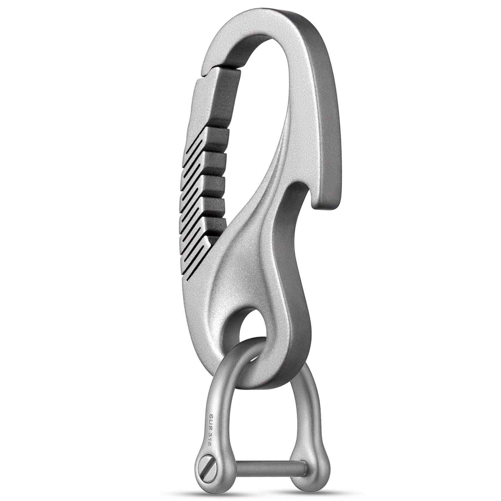 TISUR Titanium Carabiner Bottle Opener Keychain, Men s, Stylish Key Ring,