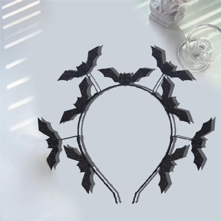 Essential Black Bat Hair Band Hairpieces for Halloween Costumes and Stage Performances Gothic Hair Accessories