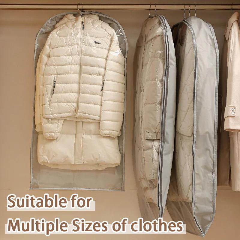 Wardrobe Organizer Bags Down Jacket Air Compression Hanging Bag with Zipper Clothes Dust Cover Bag Save Space Cloth Storage Bag
