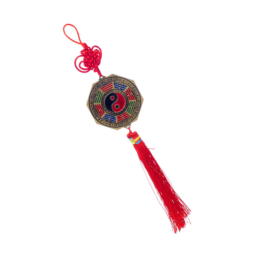 7cm Bagua Bagwa Mirror Chinese Knot Good Luck Blessing Home Hanging Decor X2