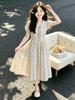 Girl's Elegant Blue & White Floral Lapel Summer Dress 2026