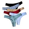 Color Sólido Europeo y Americano Sexy Tanga Bikini Ropa Interior Deportiva, Talla Grande, Algodón Puro, Una Pieza