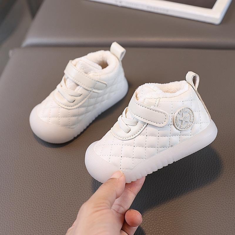 

Children s Fleece-lined Soft-soled Anti-slip Baby Walking Shoes, Cotton Boots for Both Boys and Girls 15 белый