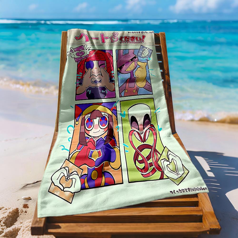 Digital Circus Beach Towel High Absorbency Quickdry Comfortable Lightweight Portable For Swimmingbeachcamping Travel Beach Accessoriesgym