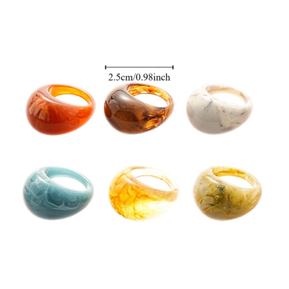 Melard Color Transparent Resin Ring Charm Irregular Ring Temperament Acrylic Geometric Ring  Gift