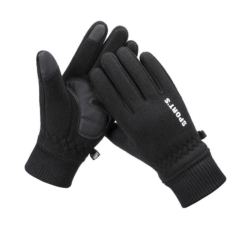 Winter Thermal Gloves Fleece Thickened Cold-proof Touch Screen Cycling Electric Vehicle Driving Gloves Winter Outdoor Gloves
