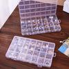 28-Compartment Plastic Jewelry Organizer Box, Transparent Storage for Earrings, Rings, Beads, Ideal for Travel, Jewelry Boxes