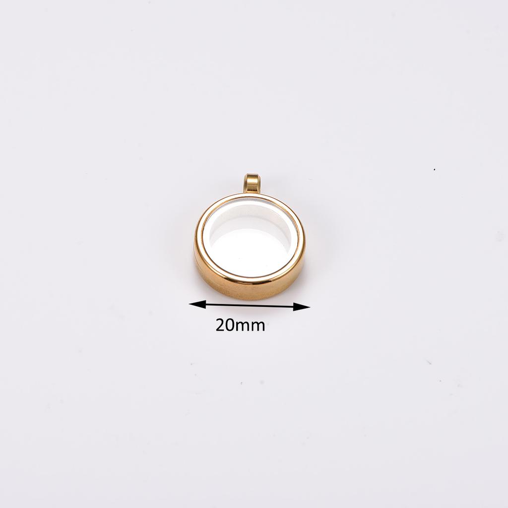 Stainless Steel Clear Glass Photo Locket Pendant for Jewelry Making Metal Memory Twist Screw Floating Picture Box Frame Charms