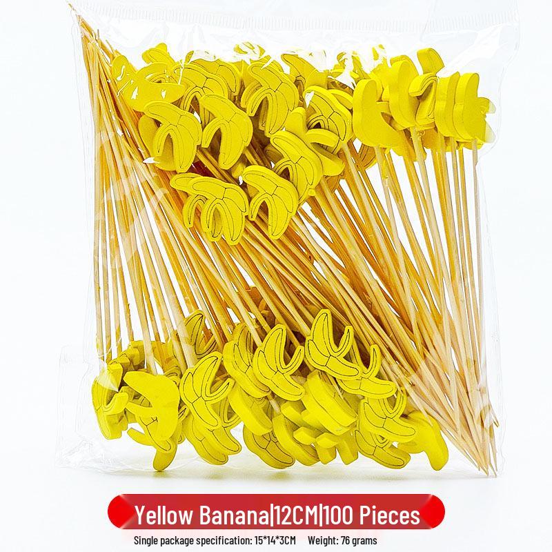 12CM Bamboo Pearl Skewers: Creative Cocktail and Fruit Plate Decor Toothpicks