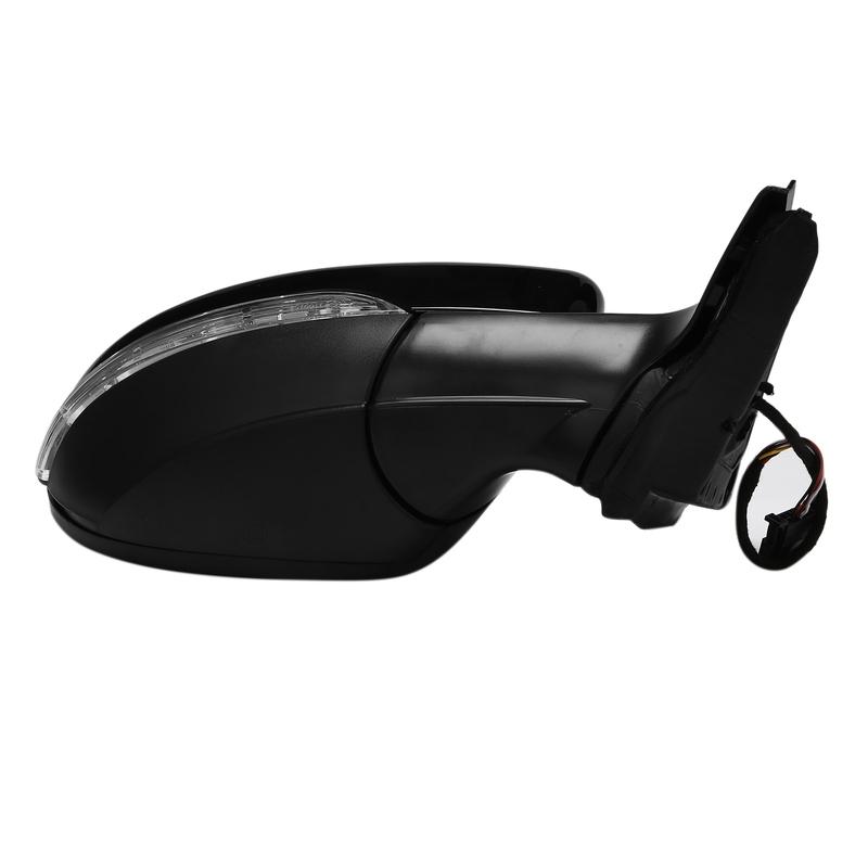 GOODDTC2 Right Side Rear View Mirror Assembly Power Glass Heated Turn Signal 6 Wires for JETTA 2011 - 2018 5C7857508 Black