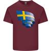 Gekräuselte Schwedische Flagge Schwedentag Fußball Unisex Leichtes Baumwoll-T-Shirt