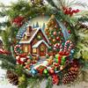 1pc Gingerbread House Christmas Iron Wall Art Festive Home Decor Sign Thanksgiving New Year Gift