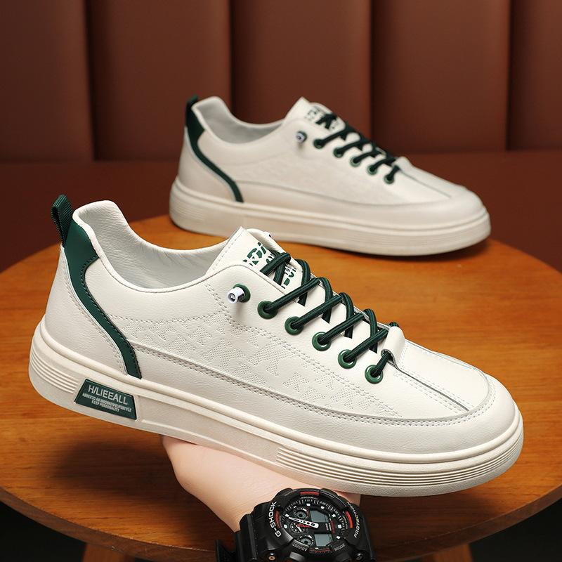 

Мужская кожаная повседневная обувь Высокое качество Мужские дизайнерские кроссовки Уличные Дышащие Нескользящие Всепогодные Туфли на плоской подошве Tenis Masculino 39 бежевый